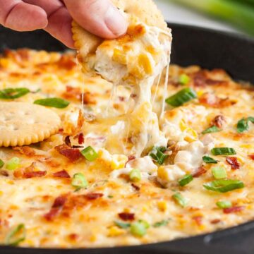 Hot Corn Dip Recipe with Cream Cheese and Bacon Plated Cravings