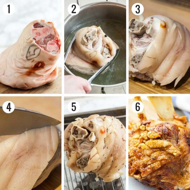 How to make pork hock collage.