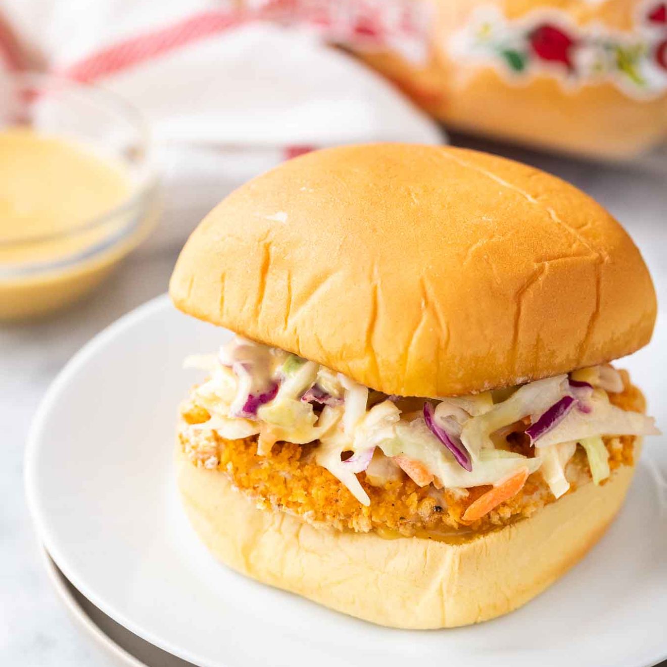 Air Fryer Fried Chicken Sandwiches Plated Cravings