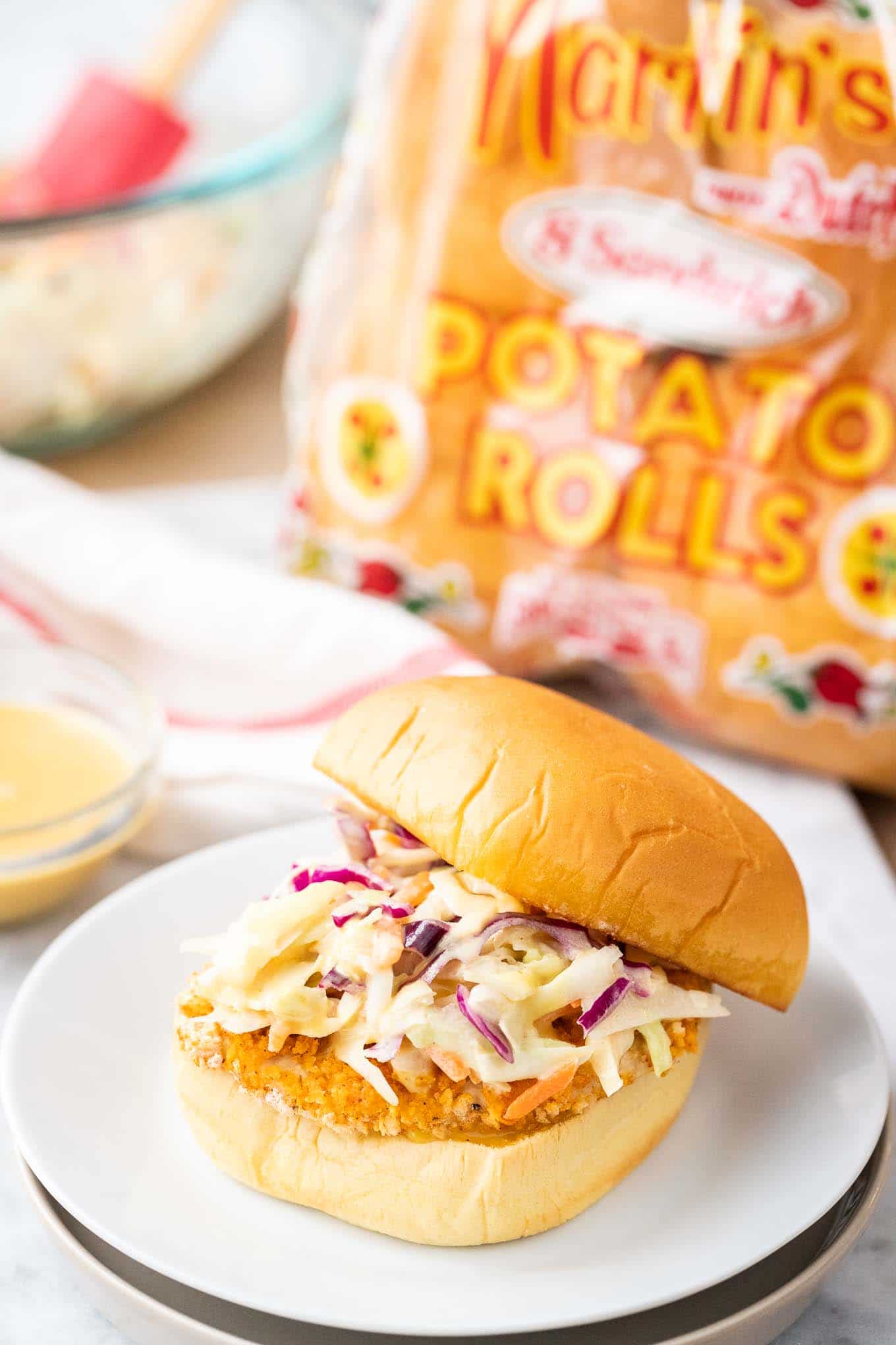 Air Fryer Fried Chicken Sandwiches - Plated Cravings