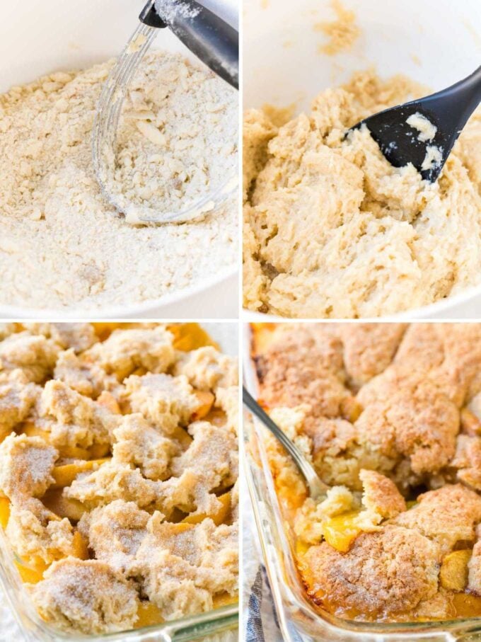 How to make Peach Cobbler from Scratch Collage