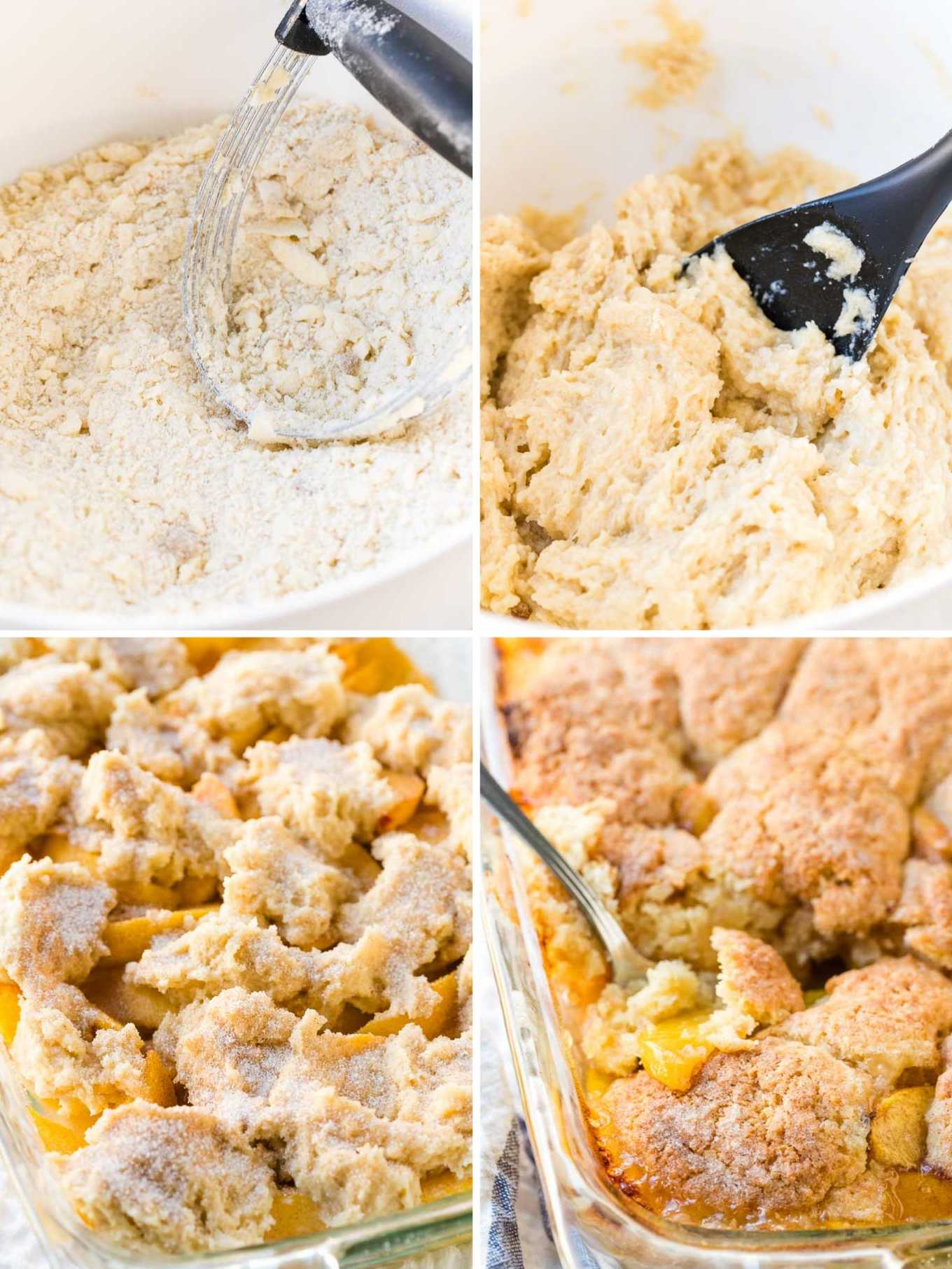 How to make Peach Cobbler from Scratch Collage.