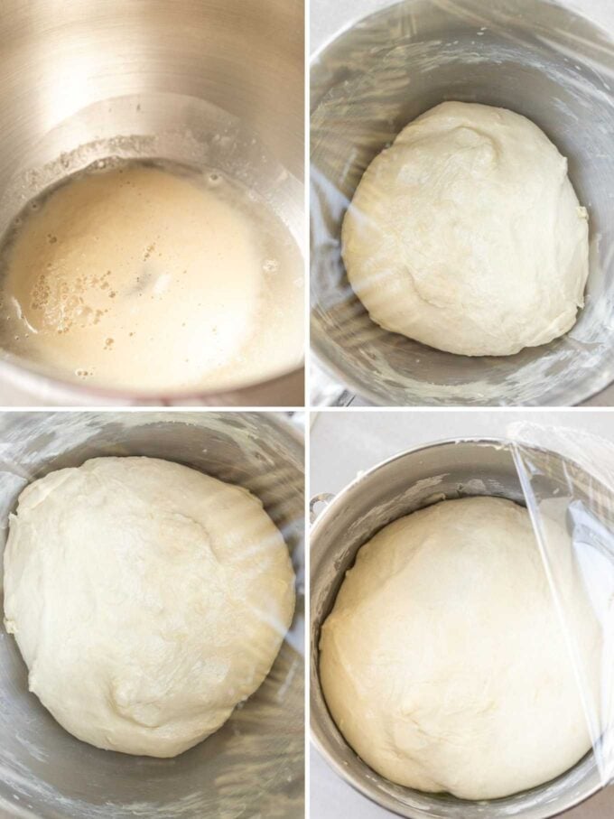 How to mak the dough for white bread collage