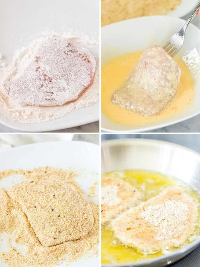 How to bread Schnitzel Collage