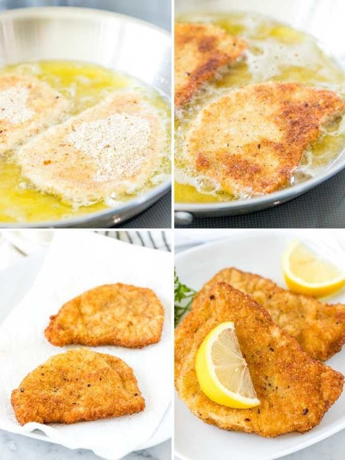 How to pan-fry Schnitzel Collage