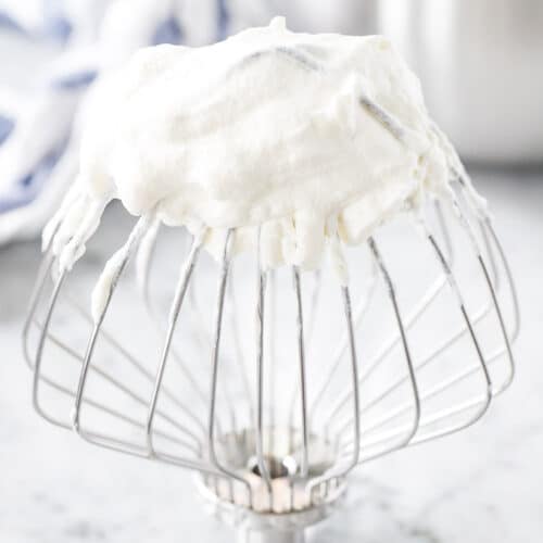 Whipped cream on a Kitchen Aid whisk