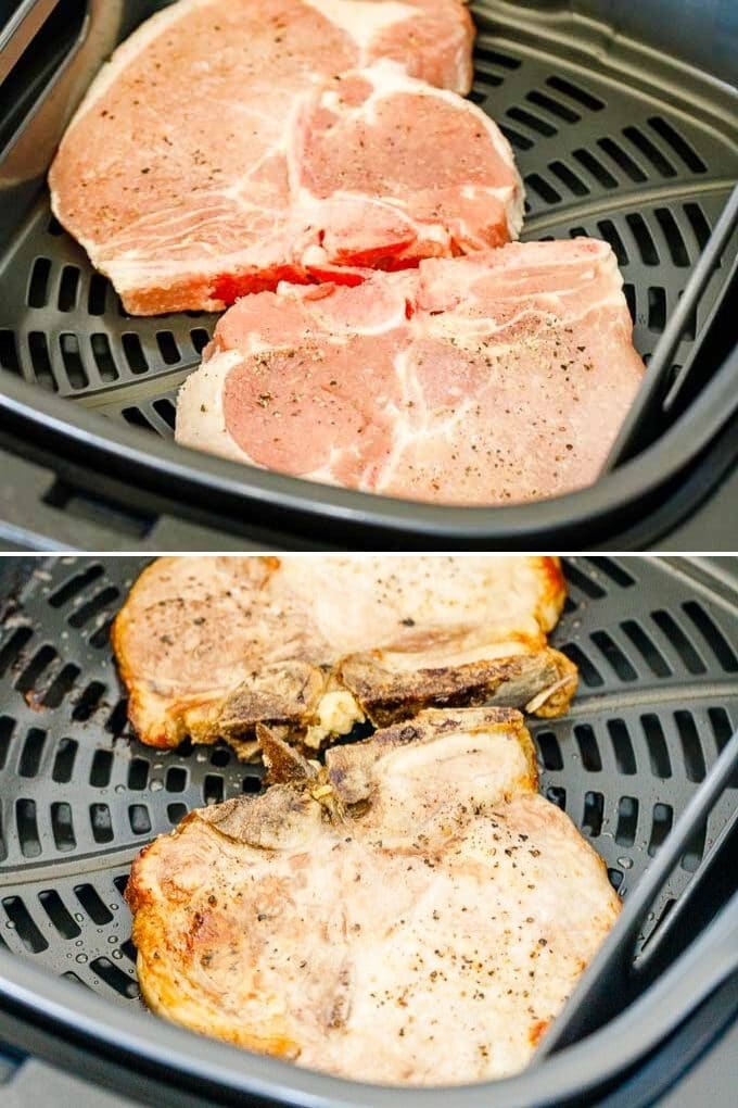 Air Fryer Pork Chops No Breading Plated Cravings
