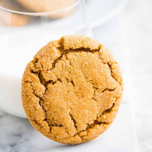 Ginger Snap Cookie with a glass of milk