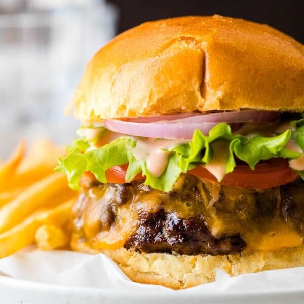 Perfect Air Fryer Hamburgers {So juicy and tender!} - Plated Cravings