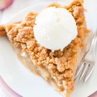 A slice of Apple Pie on a plate