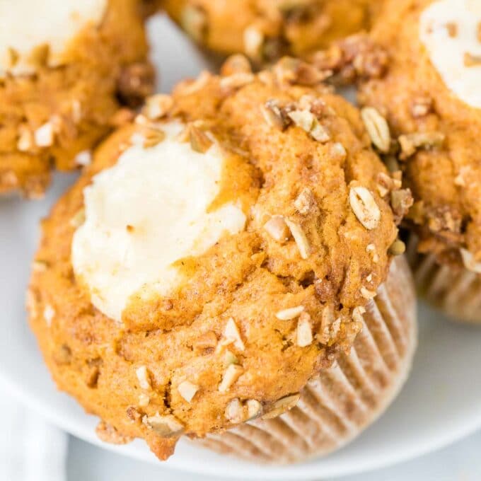 Pumpkin Cream Cheese Muffins (Starbucks Copycat) Plated Cravings