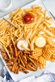 Air Fryer Frozen French Fries (Timings for all types) - Plated Cravings