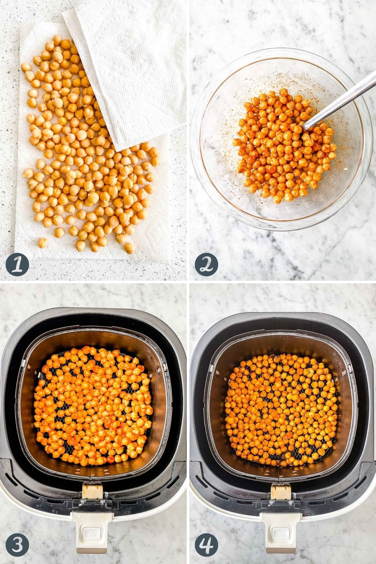 Steps for making Air Fryer Chickpeas