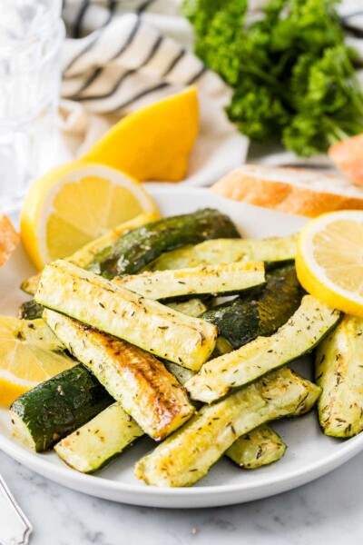 Air Fryer Zucchini - Plated Cravings