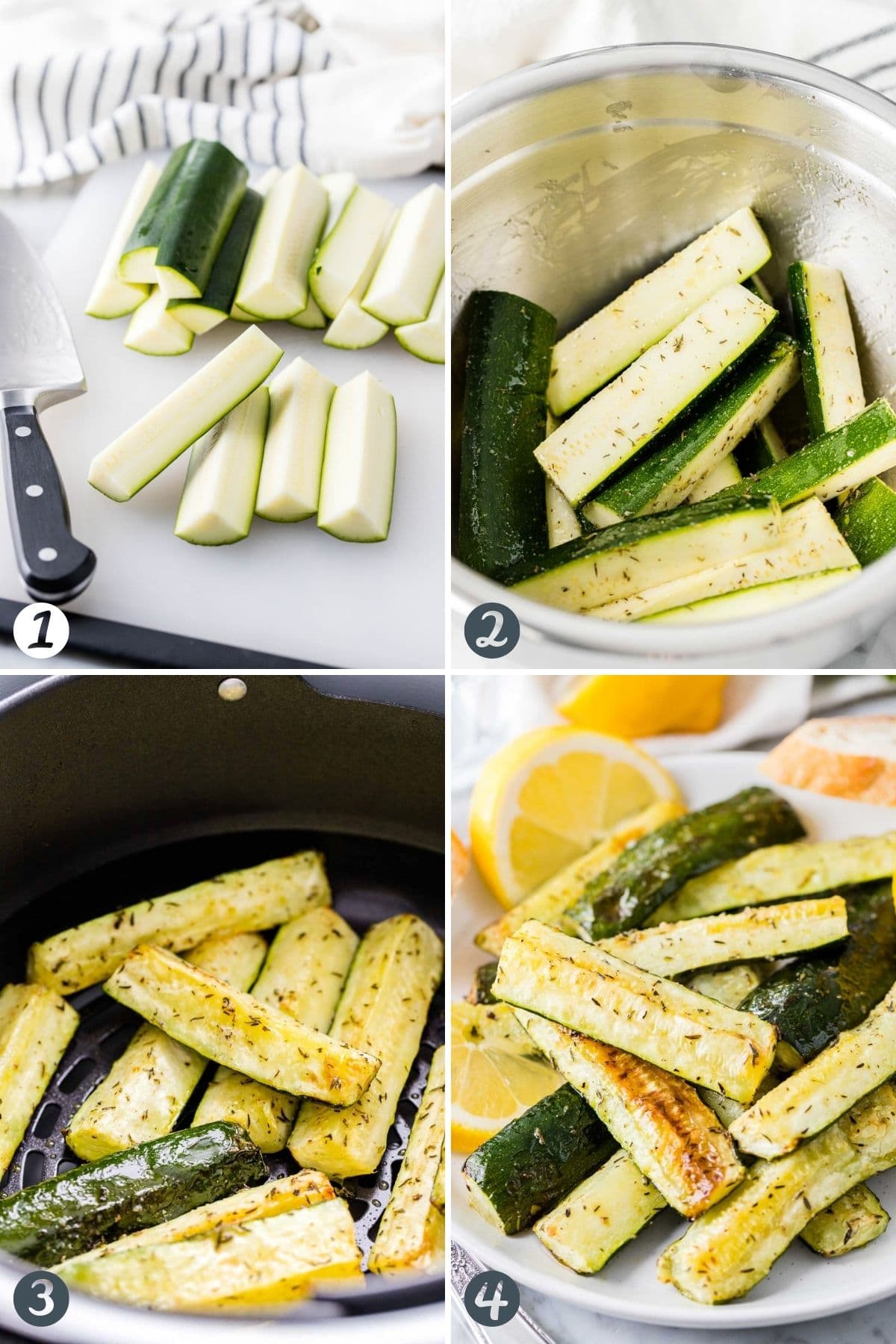 Steps for making Air Fryer Zucchini
