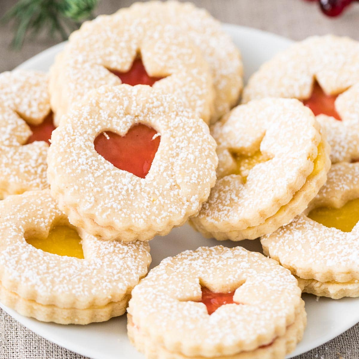 Traditional Linzer Cookies Plated Cravings