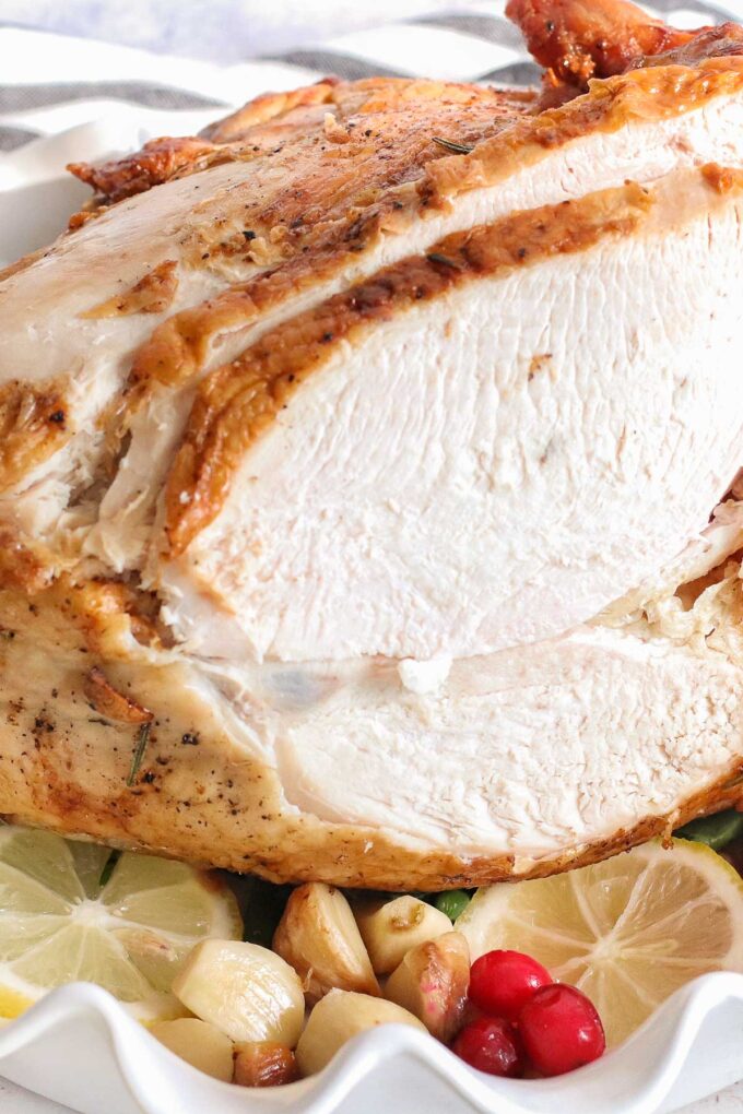 A sliced turkey breast