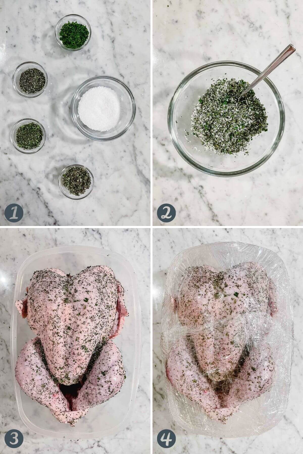 Step by step pictures for prepping a turkey for the smoker.