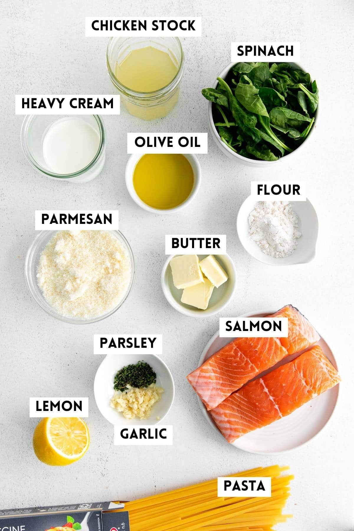 Ingredients for Salmon Pasta