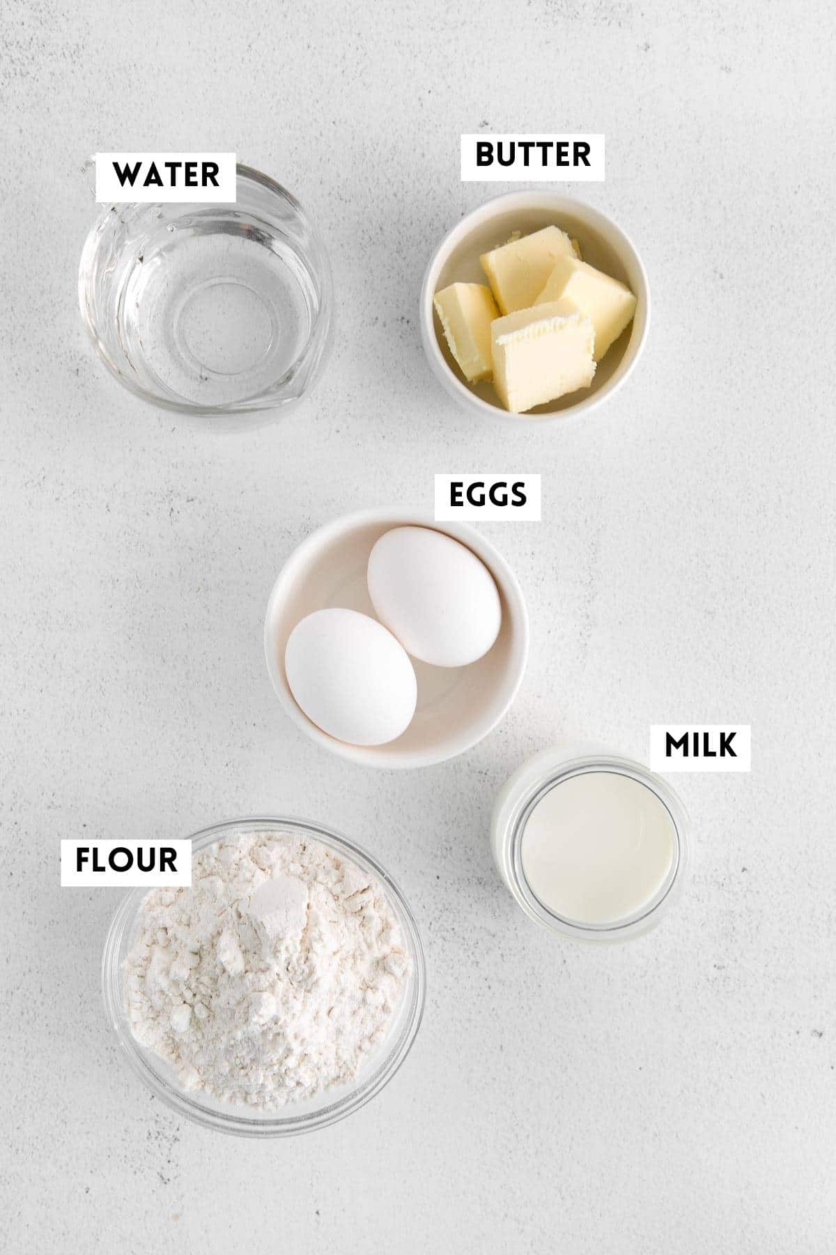 Ingredients for making French Crepes