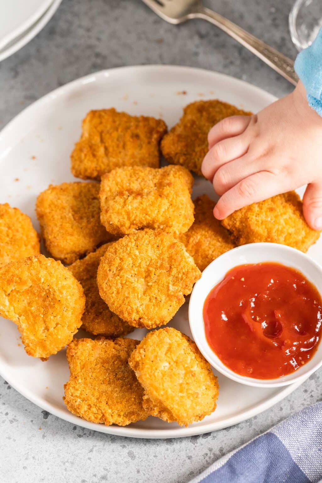 Air Fryer Frozen Chicken Nuggets Plated Cravings