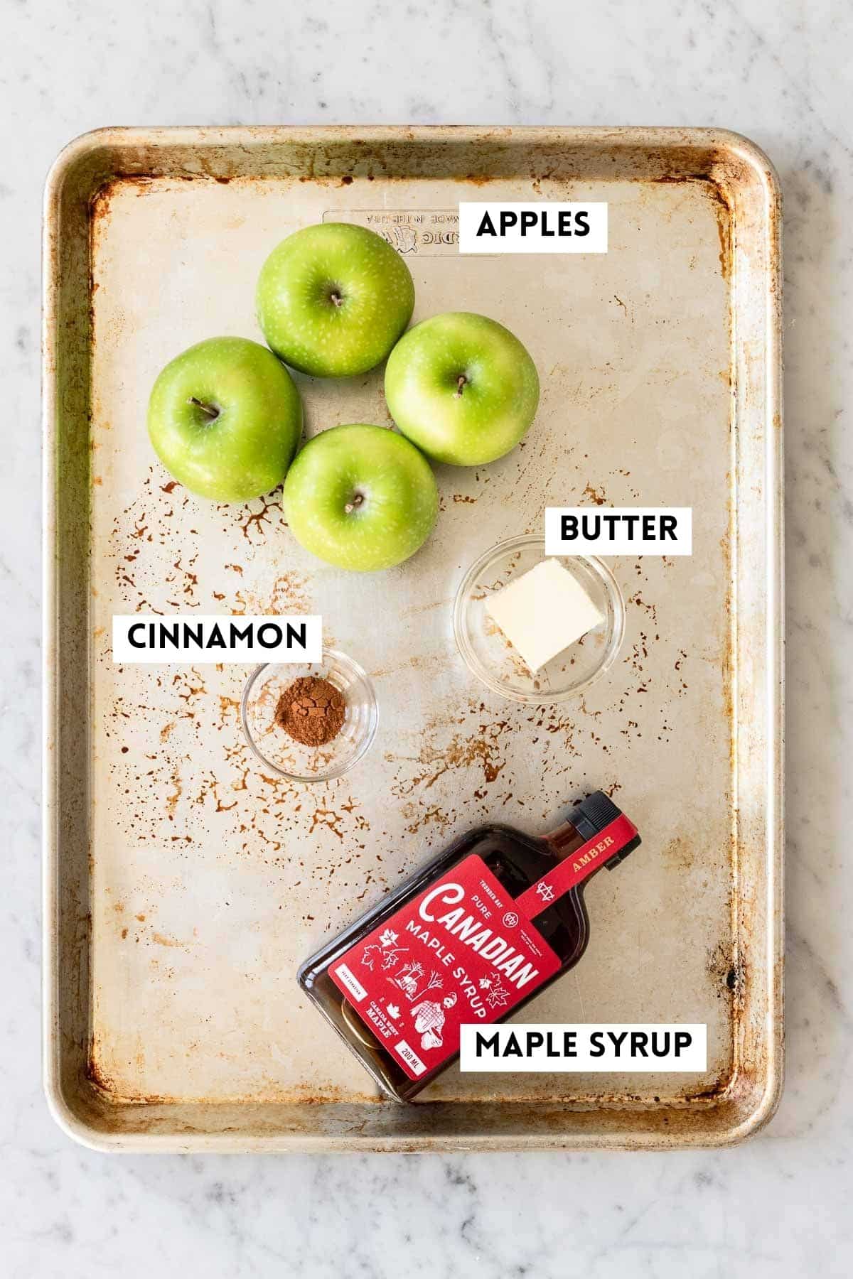 Ingredients for making apples in the Air Fryer.