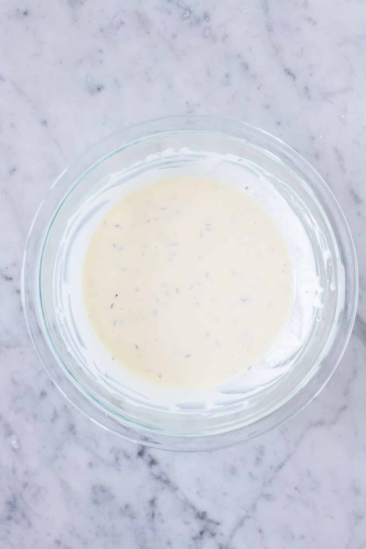 Custard mixture for onion pie.