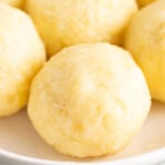 Kartoffelkloesse on a plate.