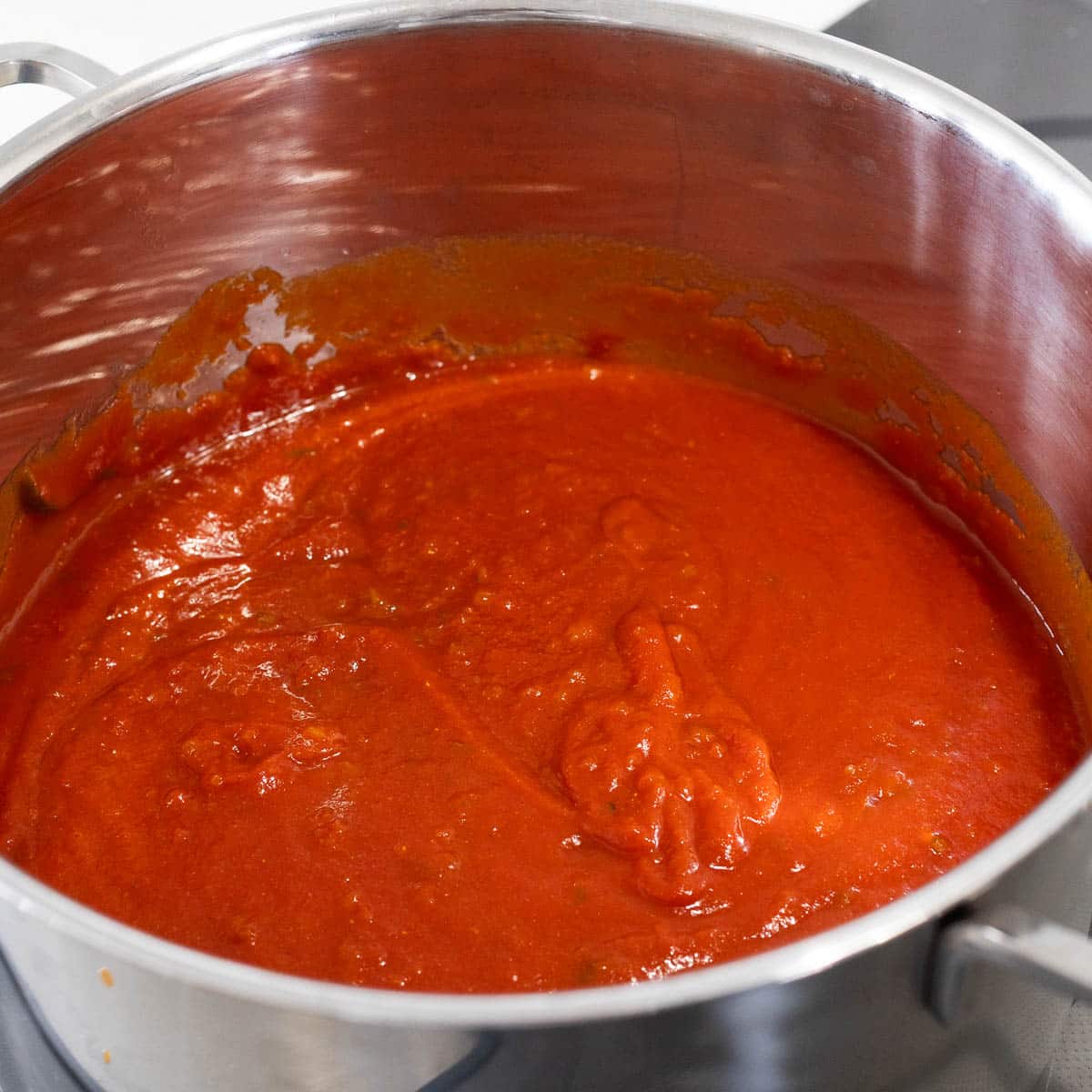 Curry sauce in a saucepan.